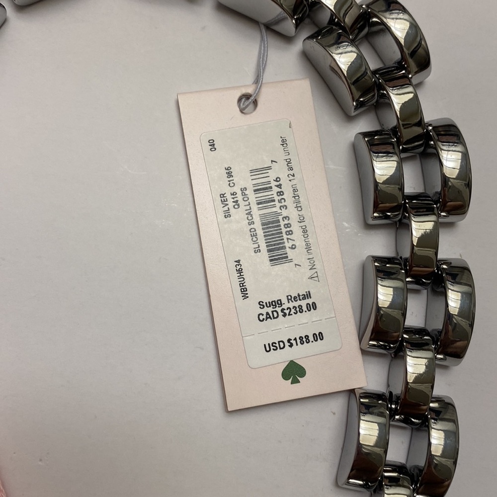 Kate Spade Silver Sliced Scallops Collar Necklace - Picture 3 of 5